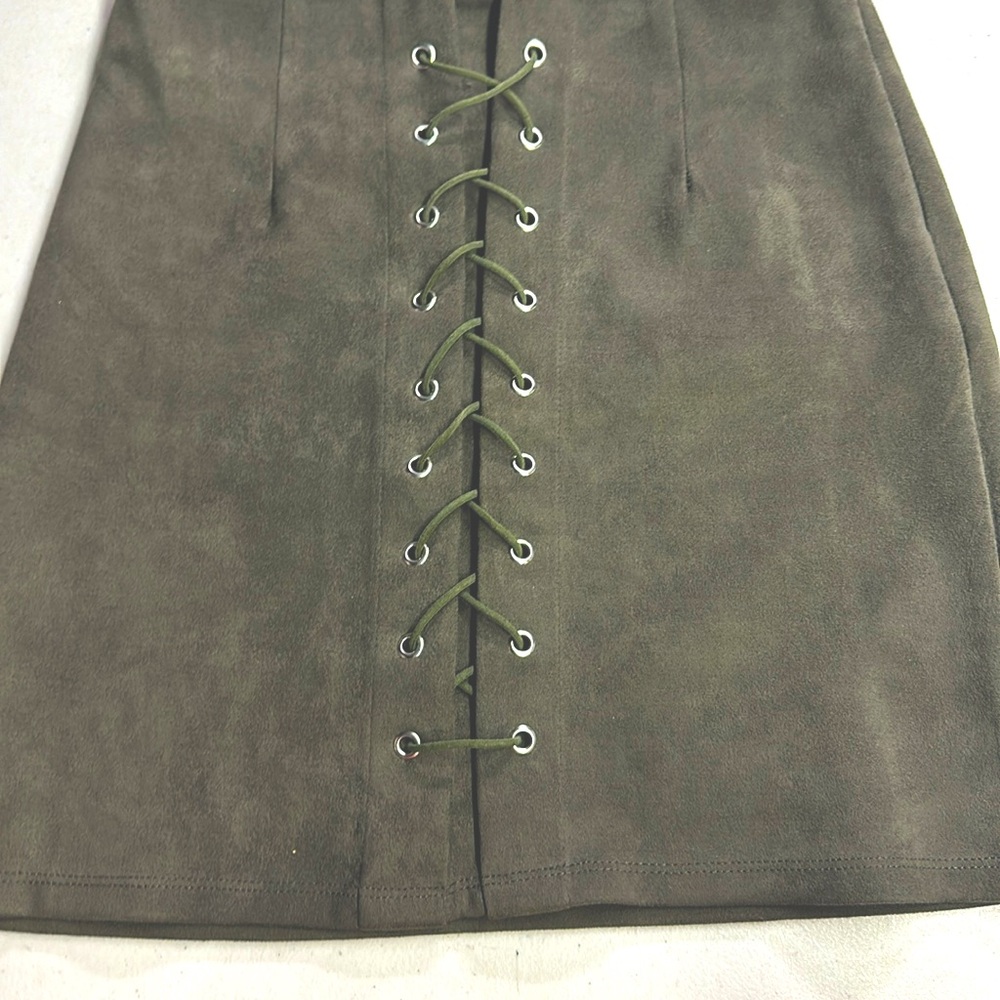 Olive green miniskirt